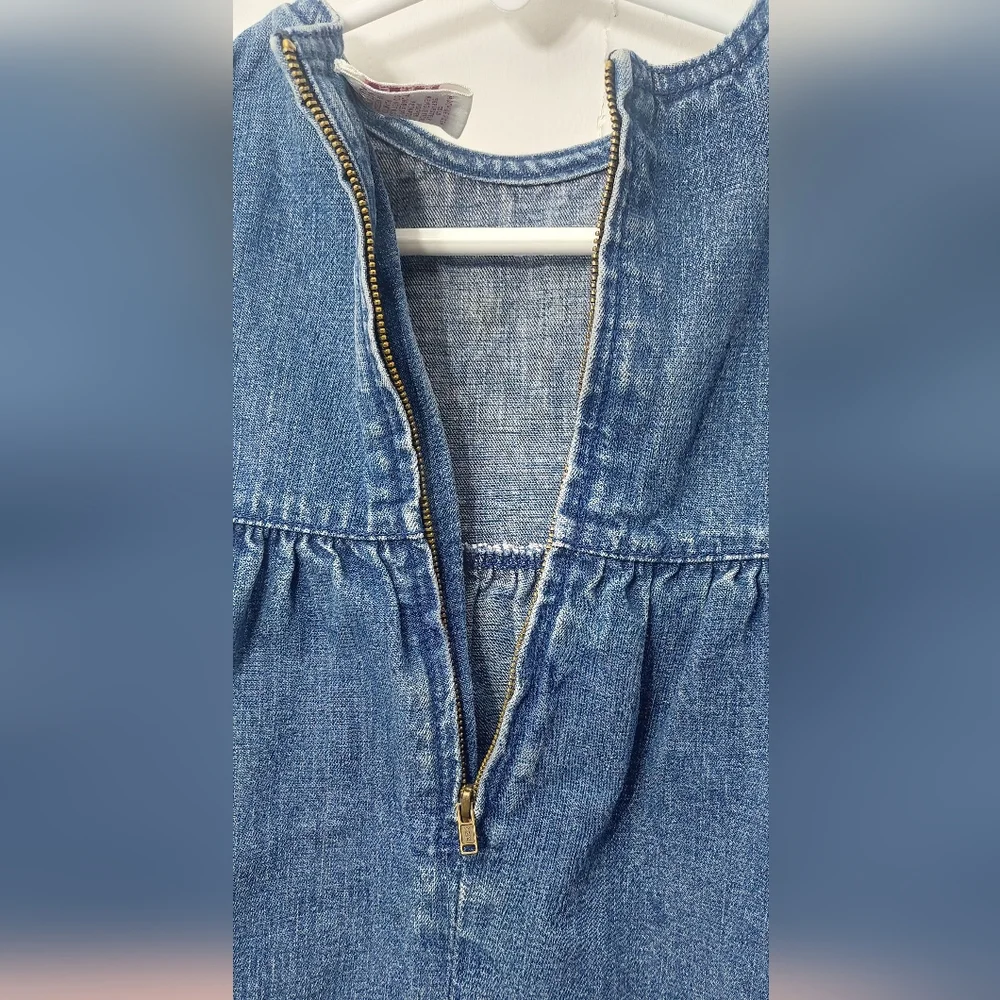 Gymboree Denim Dress Baby Size 12 - 18 months Blue Ruffles Vintage Sleeveless